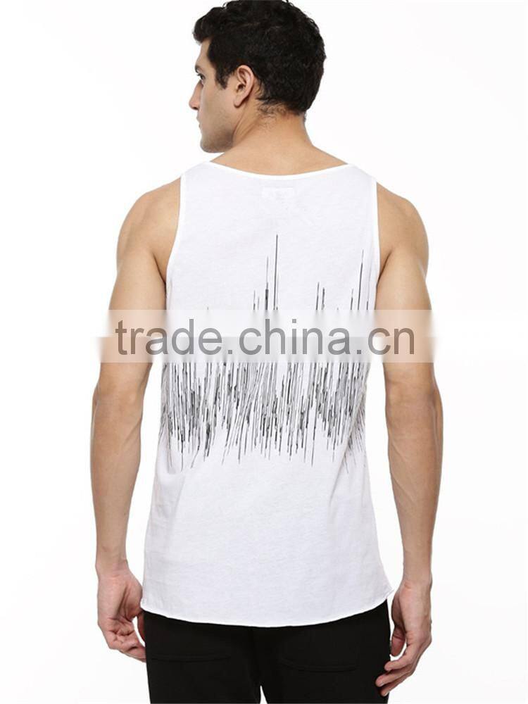 Fashion pulse print vest wholesale sleeveless hoodie stringer vest