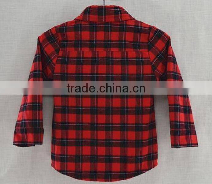 cheap wholesale online kids boys fashion plaid check shirts with chest pocket