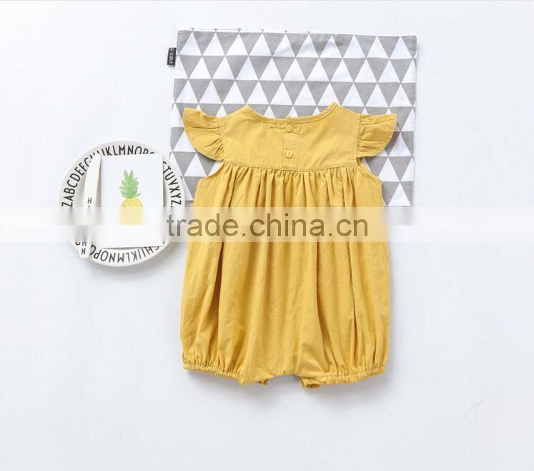 Mustard Solid Color Plus Size Harem Romper Toddler Baby Clothes Wholesale