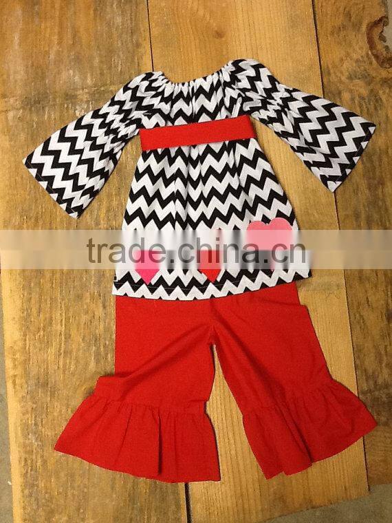 Christmas Clothing Sets Baby Girls Candy Top Pants Sets Kids Chevron Christmas Boutique Outfits