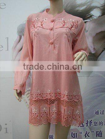 woman embroidery jumper long blouse
