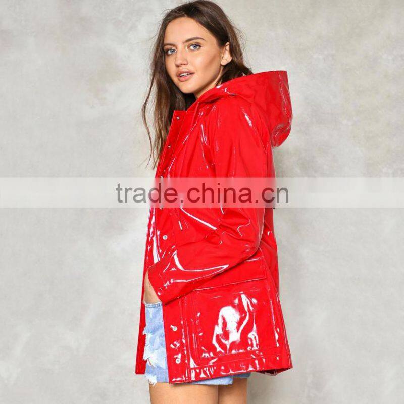 2017 new design long section straight version woven red women winter coat for young girls