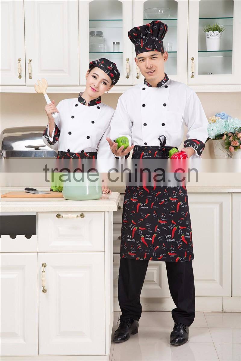Juqian 2016 custom fashion design hotel workwear white executive chef uniform