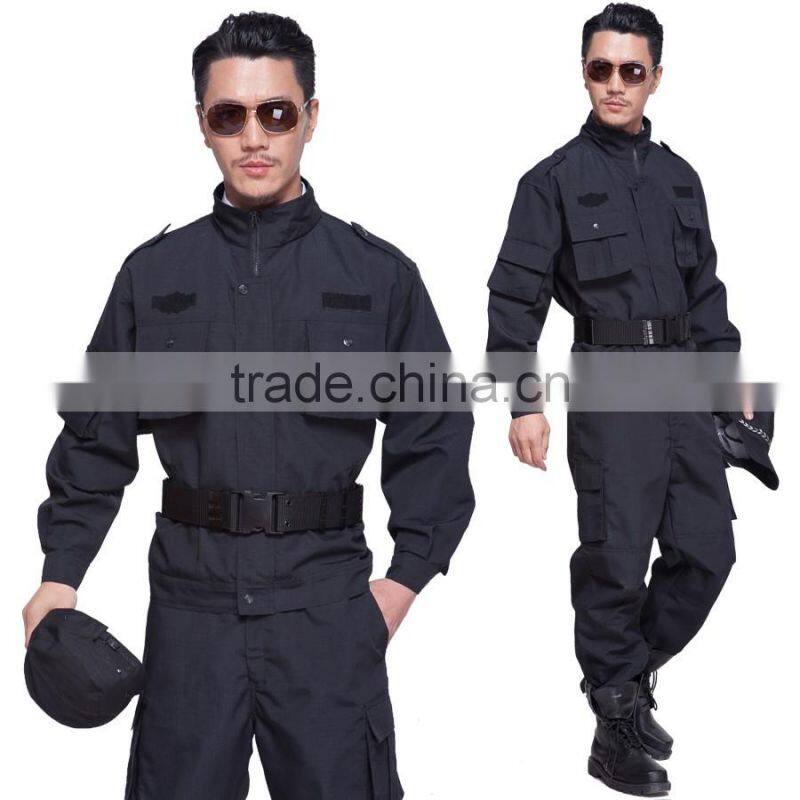 Juqian HighClass New Design Best Black Color Thick Winter Military Security Guard Uniform For Sale