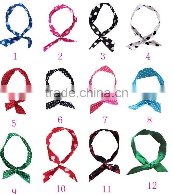 bestdress Quanzhou walson Headband colorful polka dot head wrap Soft hair band LADY Rhinestone wide headwrap