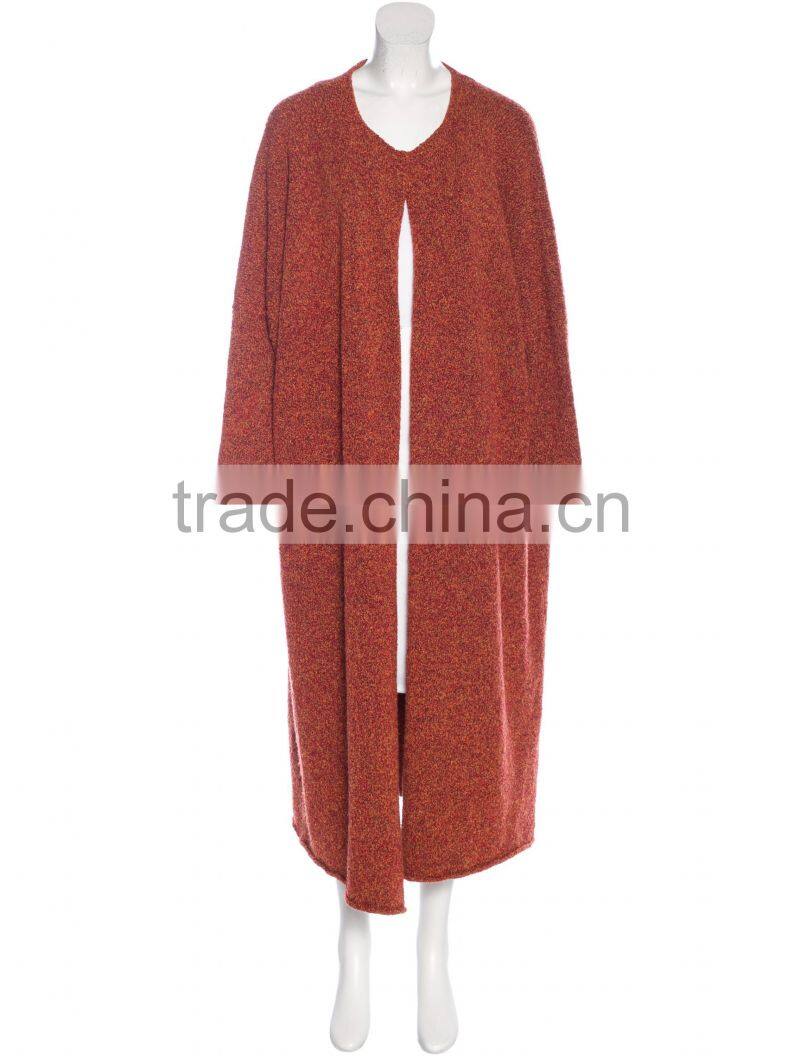 Natural Neck Woolen Ladies Women Pajamas Sleepwear Robe with Dropped Shoulders
