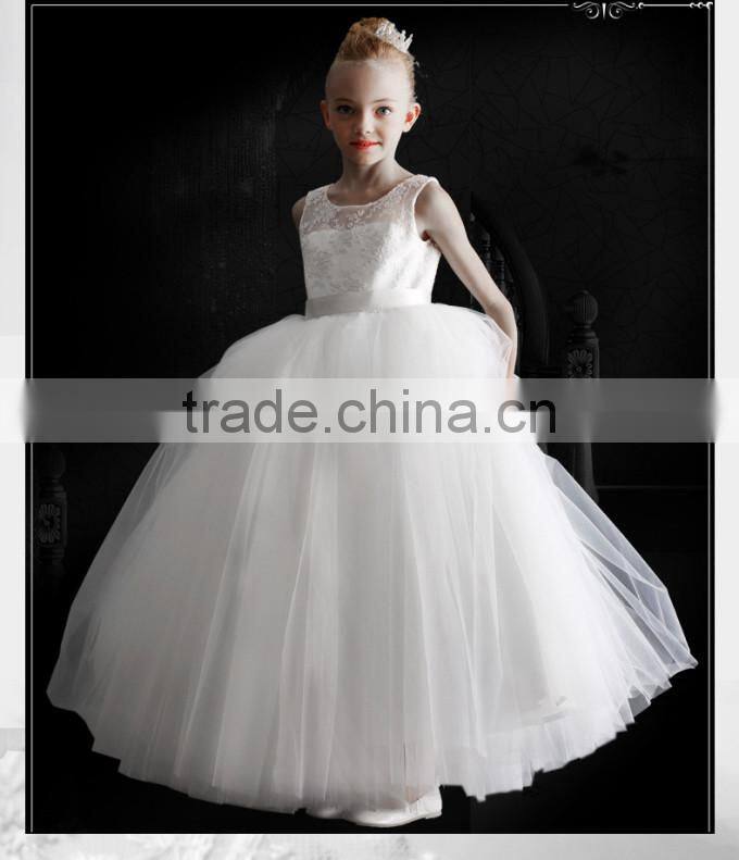 New Design Girl Formal Dress White Wedding Dress For Performance Pretty Children Wear GD90427-4
