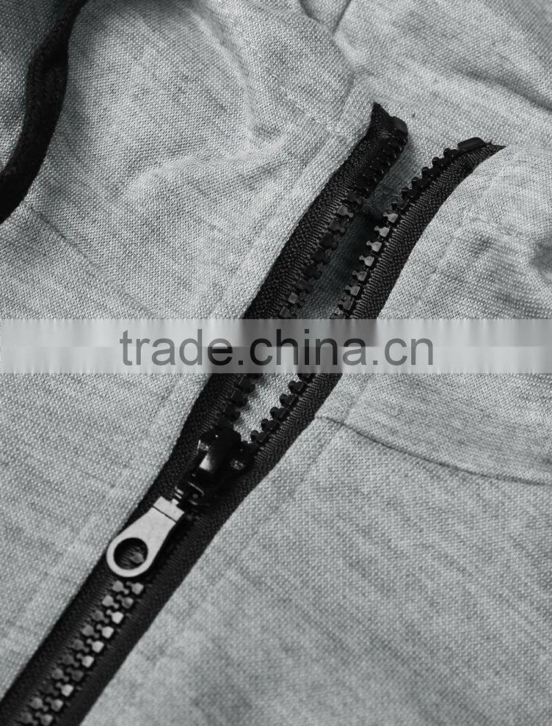 Men's Zip Up Hoodie Casual Heather Grey Hooded Vest/Sleeveless Hoodies