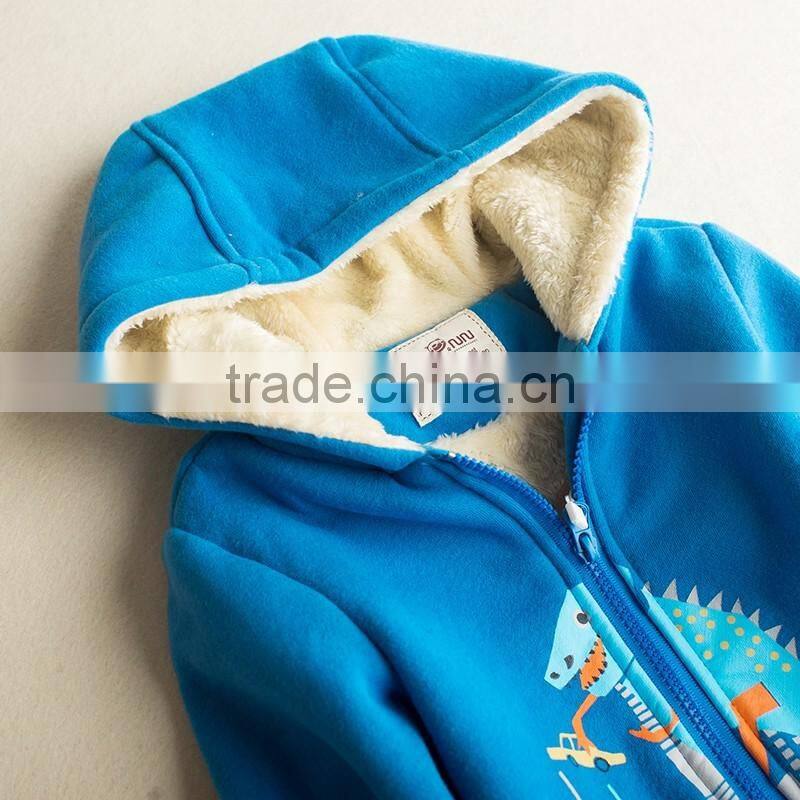 Fashion kids winter fleece zip up hoody children's clothing jackets and coats