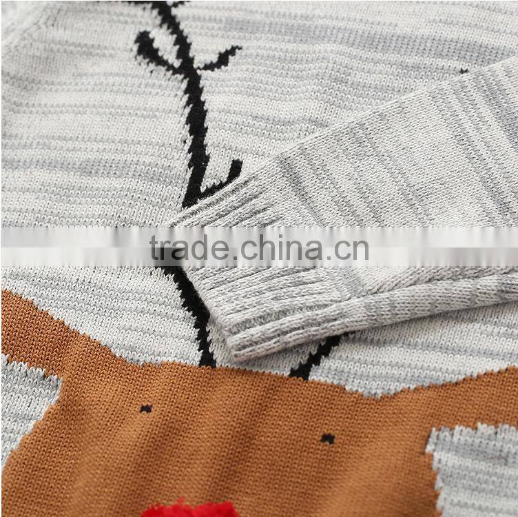 2016 Fashionable Children Cotton Knitting Deer Pattern Sweater Pullover