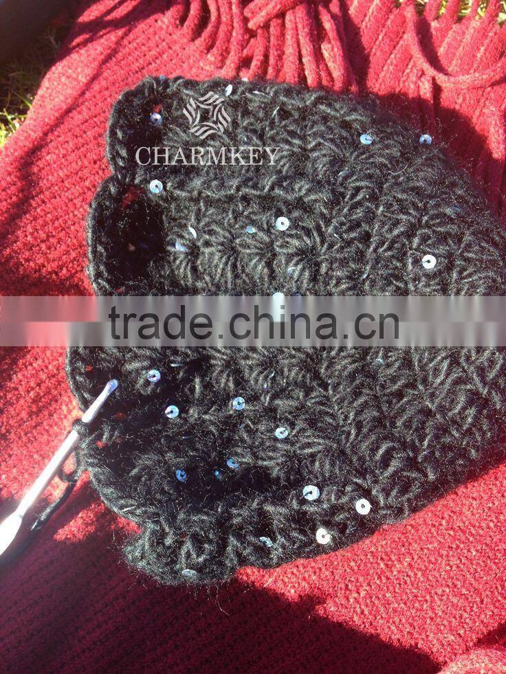 silver sequins yarn for hand knitting