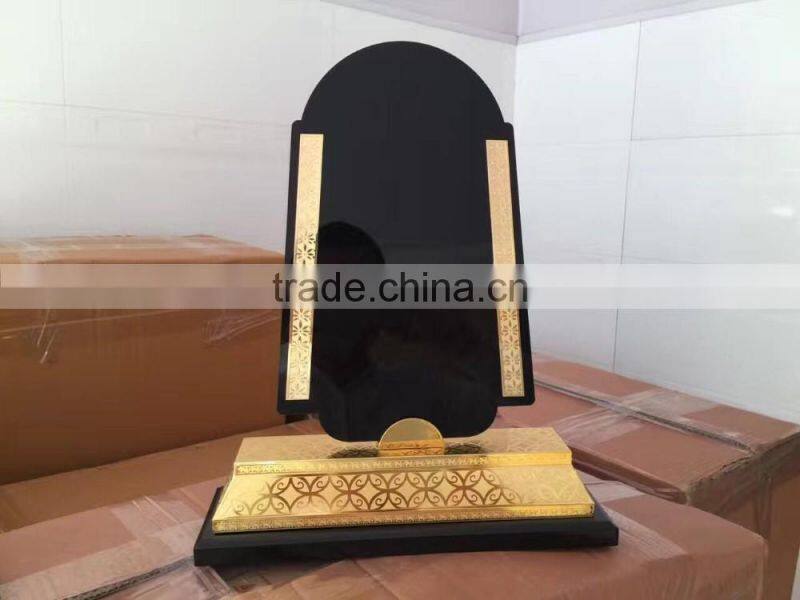 2017 New design metal trophy /wooden base trophy / black acrylic trophy /crystal trophy kjj-01