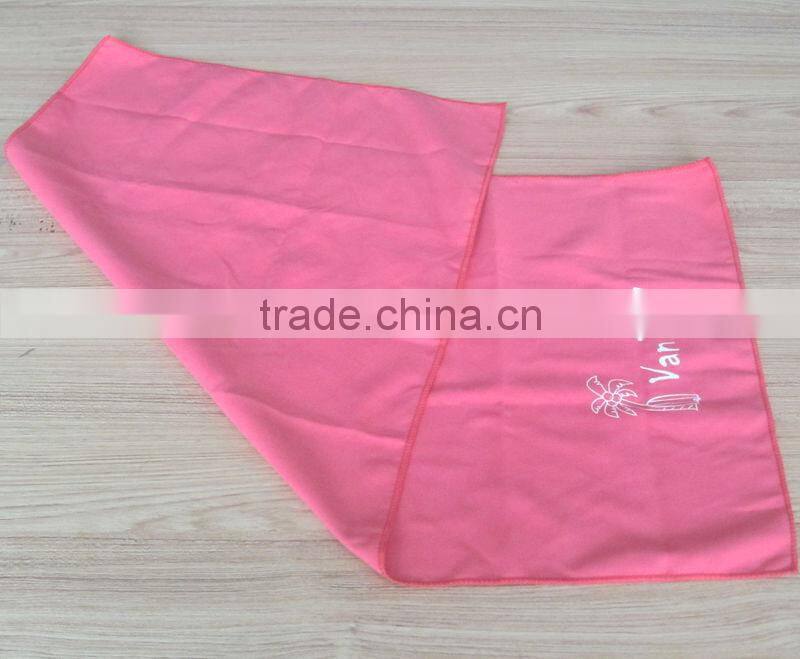 Microfiber suede sports towel with mesh bag