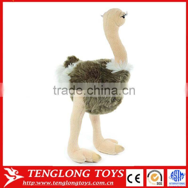 Lifelike stuffed animal plush custom soft toy plush ostrich toy