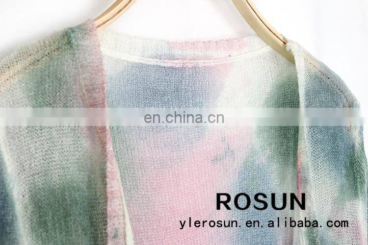 New women spring casual cardigan 100% Nylon lady crochet cardigan sweater