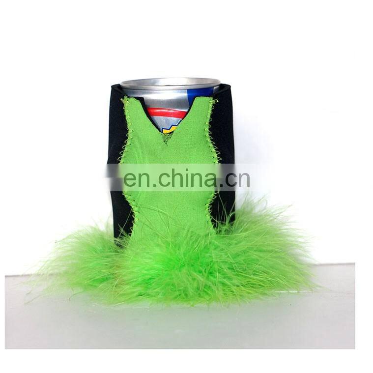 Popular special design hot-selling eco friendly neoprene sublimation insulated cute fluffy stubby holder