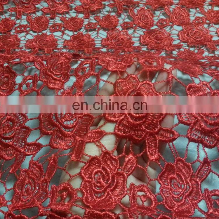 2017 hot sale good quality 100% polyester embroidery lace fabric for dress