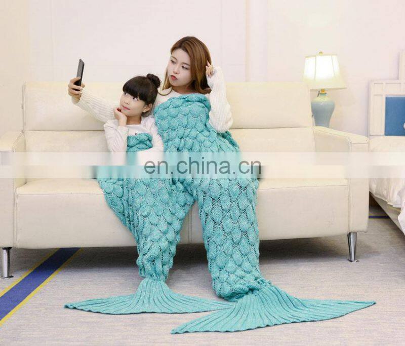Adult and children mermaid tail blanket on sale
