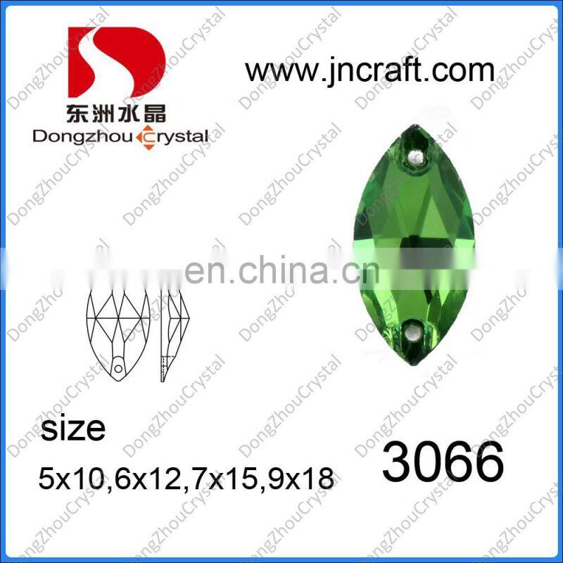 Horse eye shaped large sew on rhinestones for wedding dresses