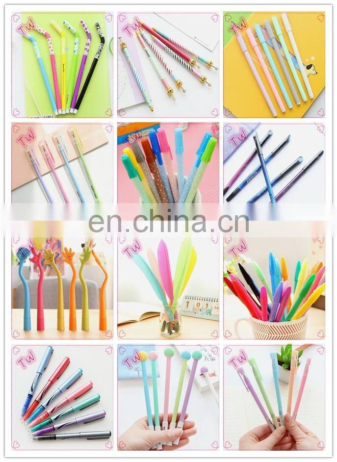 New design korean stationery promotional office school cute fancy multicolor plastic pens gel ink pen with custom logo