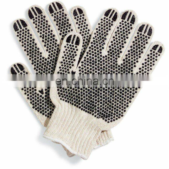 Double sides PVC dotted cotton hand gloves