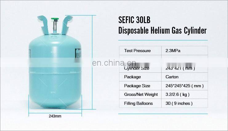 30LBs 99.999% Pure Helium Gas Cylinder Helium Gas Tank