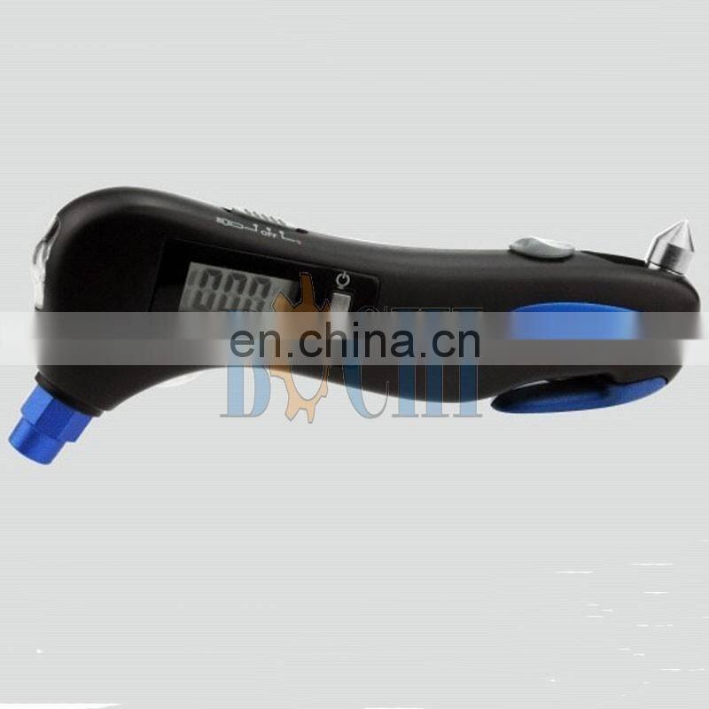 muti-functions car tire pressure gauge with hammer