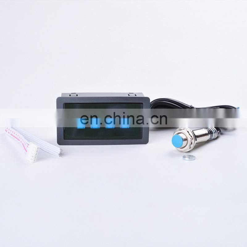4 Digital Red Green Blue LED Tachometer RPM Speed Meter+Hall Switch Proximity Switch Sensor 12V Measure range 10-9999RPM Counter