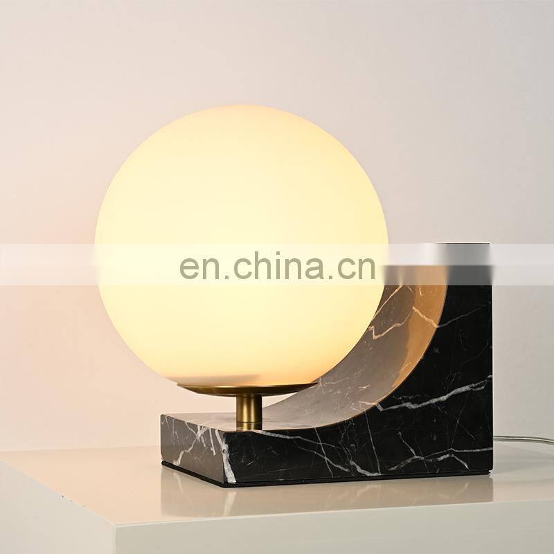 New lighting electric lamp big crystal marble and iron table lamps