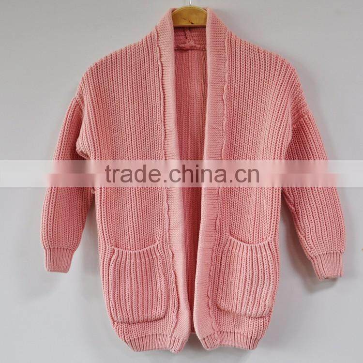 Winter Outer Coat Cotton Sweater 100% Pure Cotton Cardigan Sweater for Girl