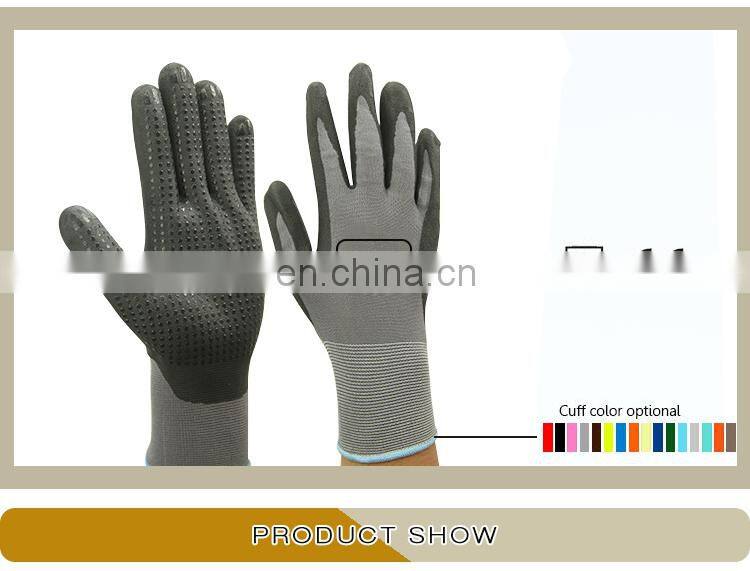13 gauge knitted liner floral nitrile coated smooth finished cheap safety work gloves malaysia