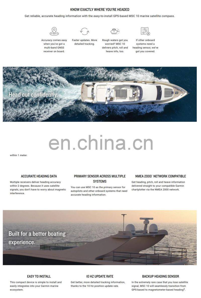 Marine electronics maritime navigation communication MSC 10 ship boat heading MULTI GNSS GPS satellite compass antenna sensor
