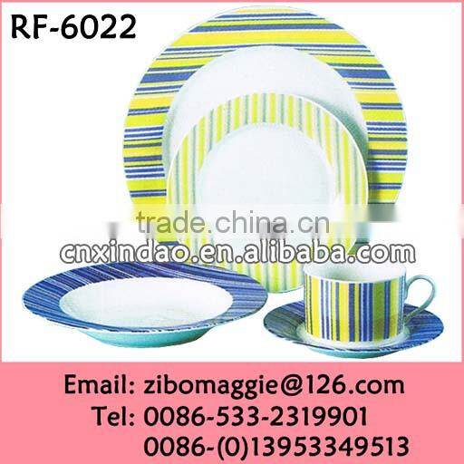 Hot Sale Zibo Made Oversized Ceramic Lasted Dinner Set with Popular Design