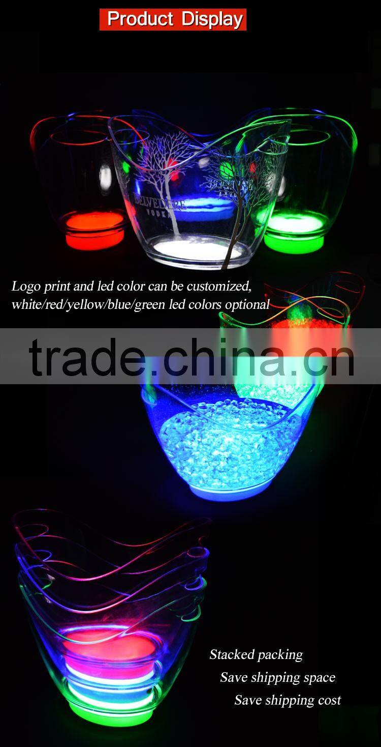 Boat shape rechargeable light up ice bucket