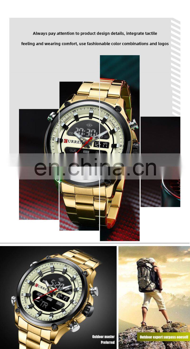 CURREN 8404 Top Luxury Brand Mens Watches Waterproof LED Quartz Digital Sport Fashion Men Wrist Watch