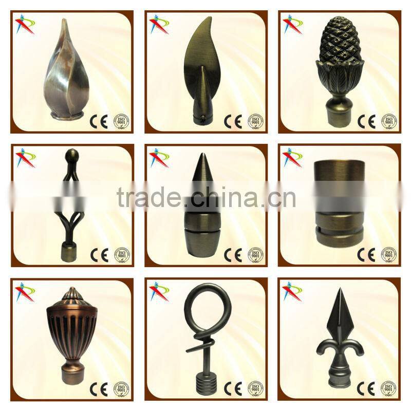 Adjustable metal curtain rod finial/curtain finials