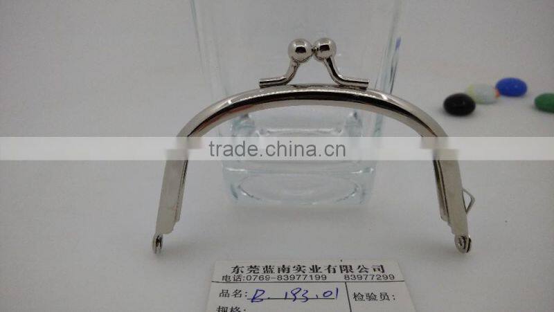 Best sale sliver double metal coin bag purse clip for clutch bag bags handbag wholesale blibaba