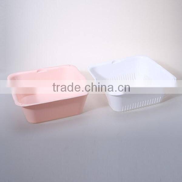 BPA free container kitchen plastic colander with tray