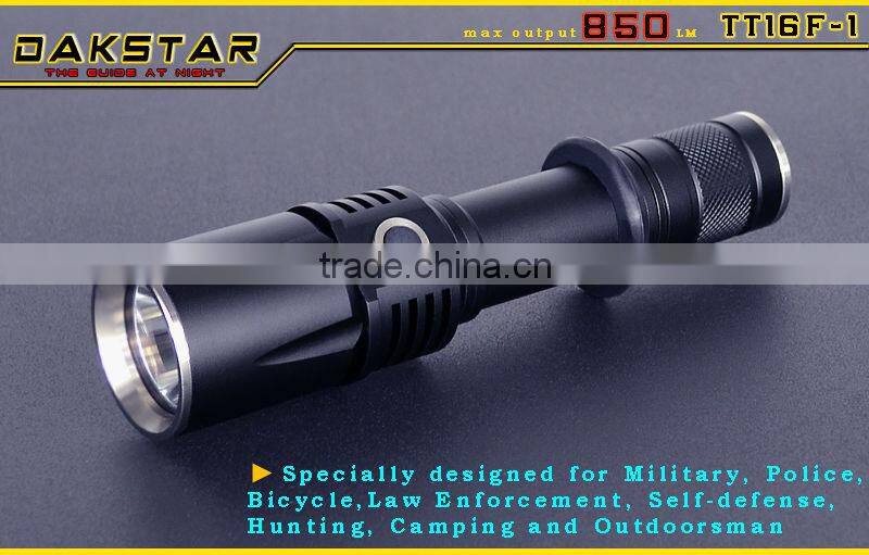 DAKSTAR TT16F-1 XM-L U2 850LM CREE LED 18650 Police Rechargeable Side Switch Stepless Diming Aluminum Tactical SWAT Flashlight