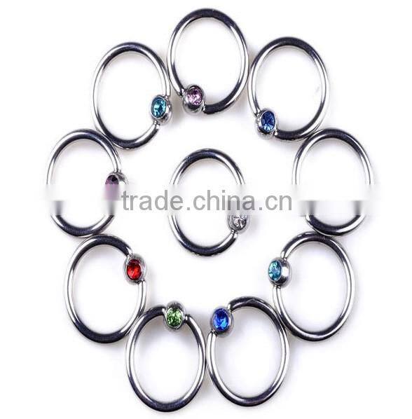 Hot Sale Cheap Lovely Anti-allergy 316L Stianless Steel Colorful Diamond Curve Nose Rings Body Piercing