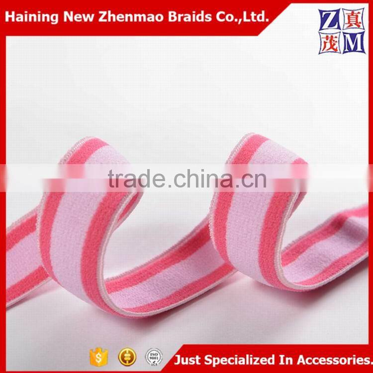Factory wholesale color striped soft elastic ribbon