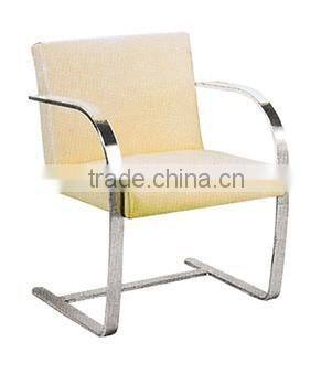 Replica graceful European Design stainless steel genuine leather Brno Chair byLudwing Mies Van der Rohe for office
