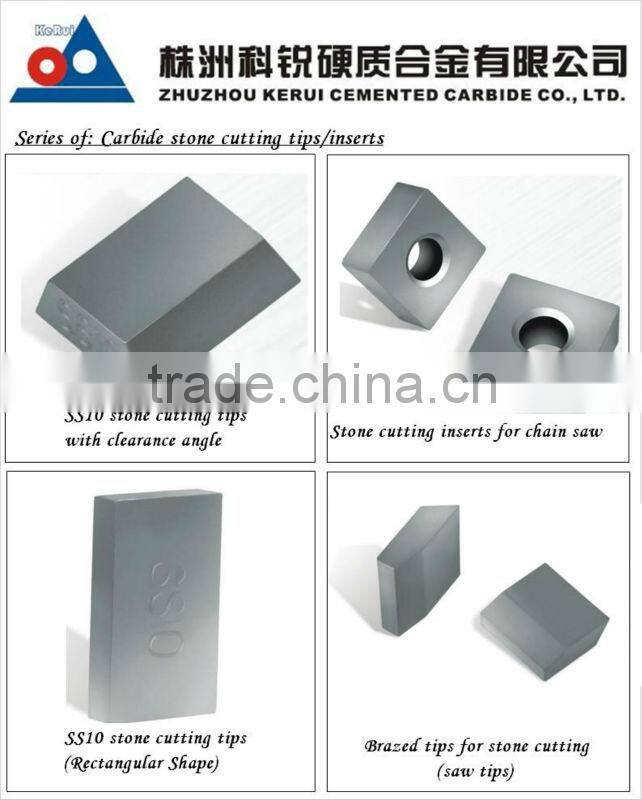 Pure tungsten carbide inserts Detailes for marble cutting