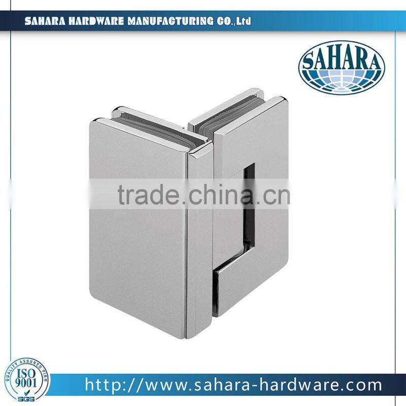 China gaoyao good quality glass hardware accessories 90 degree glass shower door hinges