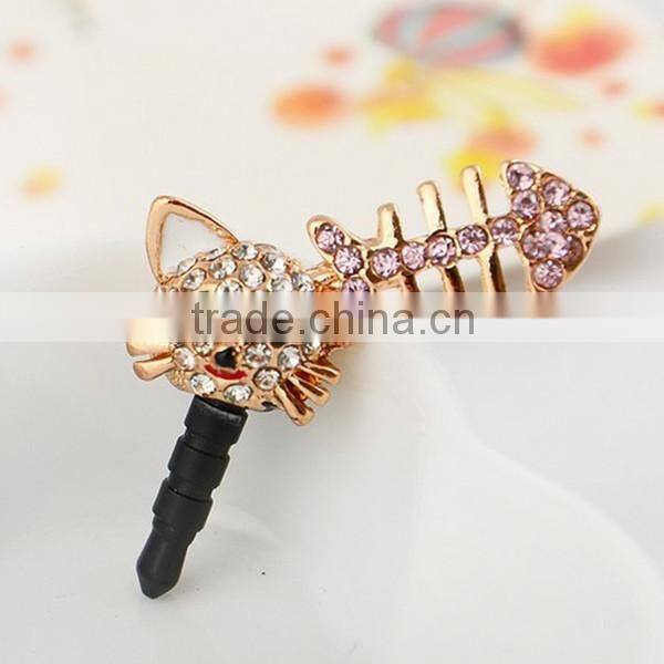 Hot Selling Cute Diamond Cat Dust Plugs For iPhones /Samsung