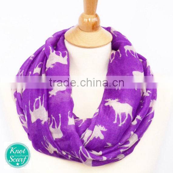 Hot Selling 2015 New Antelope Pattern Print Fashionable Lady Scarf