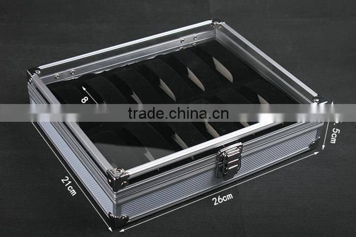 C67 ANPHY 12 unit watch display case aluminium watch box flannelette