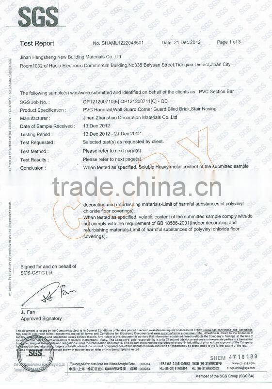 Rubber anti-slip strip/stair nosing for stairs