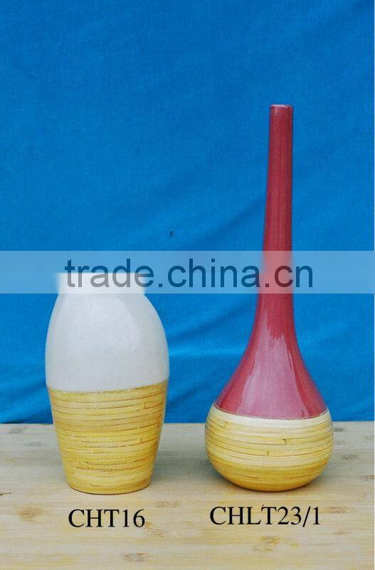 laminated bamboo vase