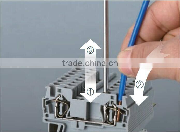 din rail cage spring double deck terminal connector